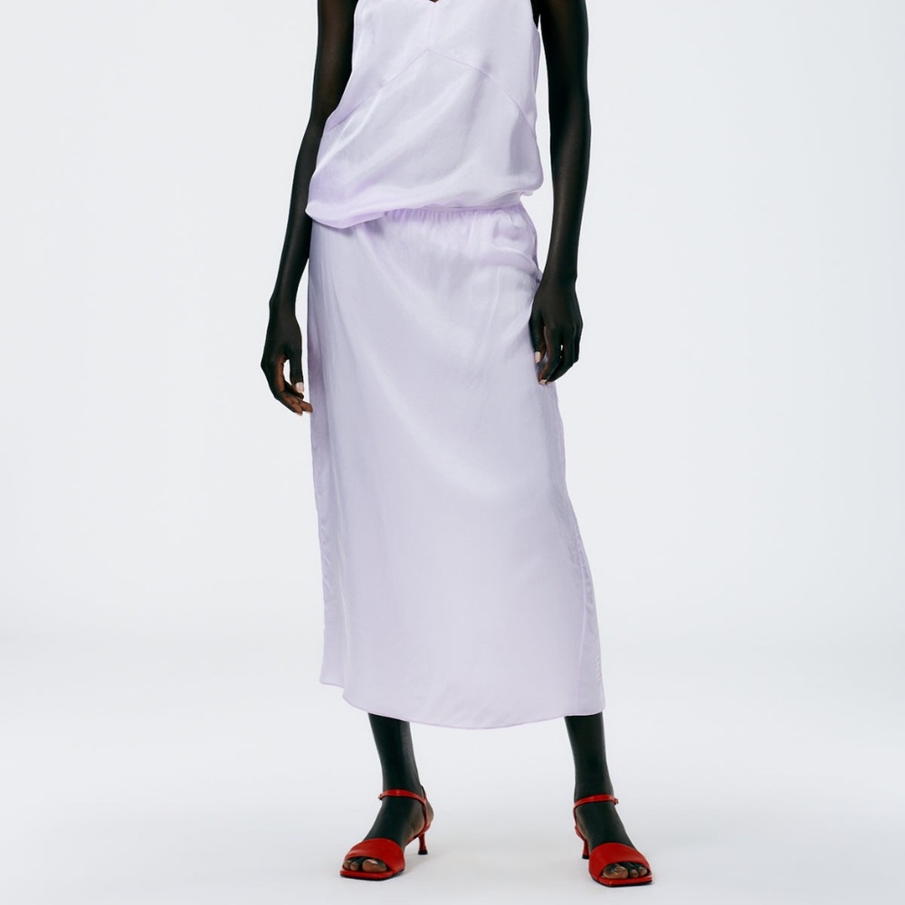 Tibi - Midi Slip Skirt - Dusty Lavender - S